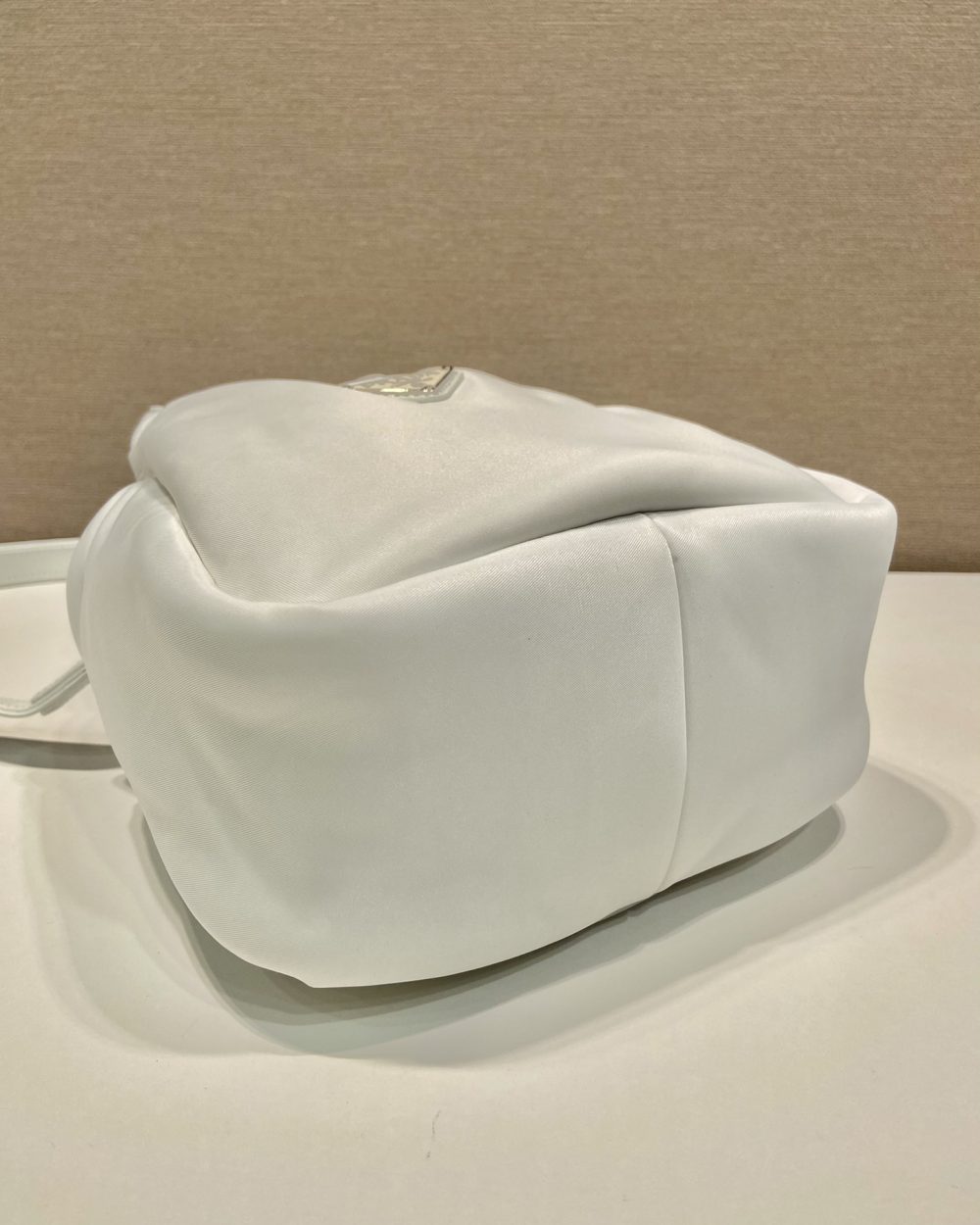 Prada Soft Padded Re-Nylon Mini-Bag White/Pink/Beige For Women 7.1in/18cm 1BA359_RCCJ_F0009_V_OVM