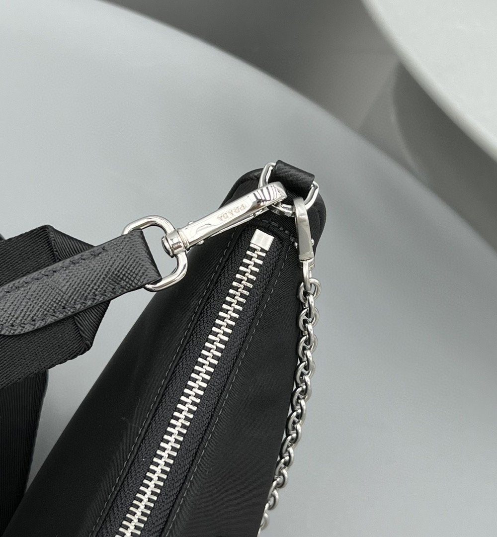 Prada System Nappa Patchwork Shoulder Bag Black For Women, Women's Bags 9.4in/24cm