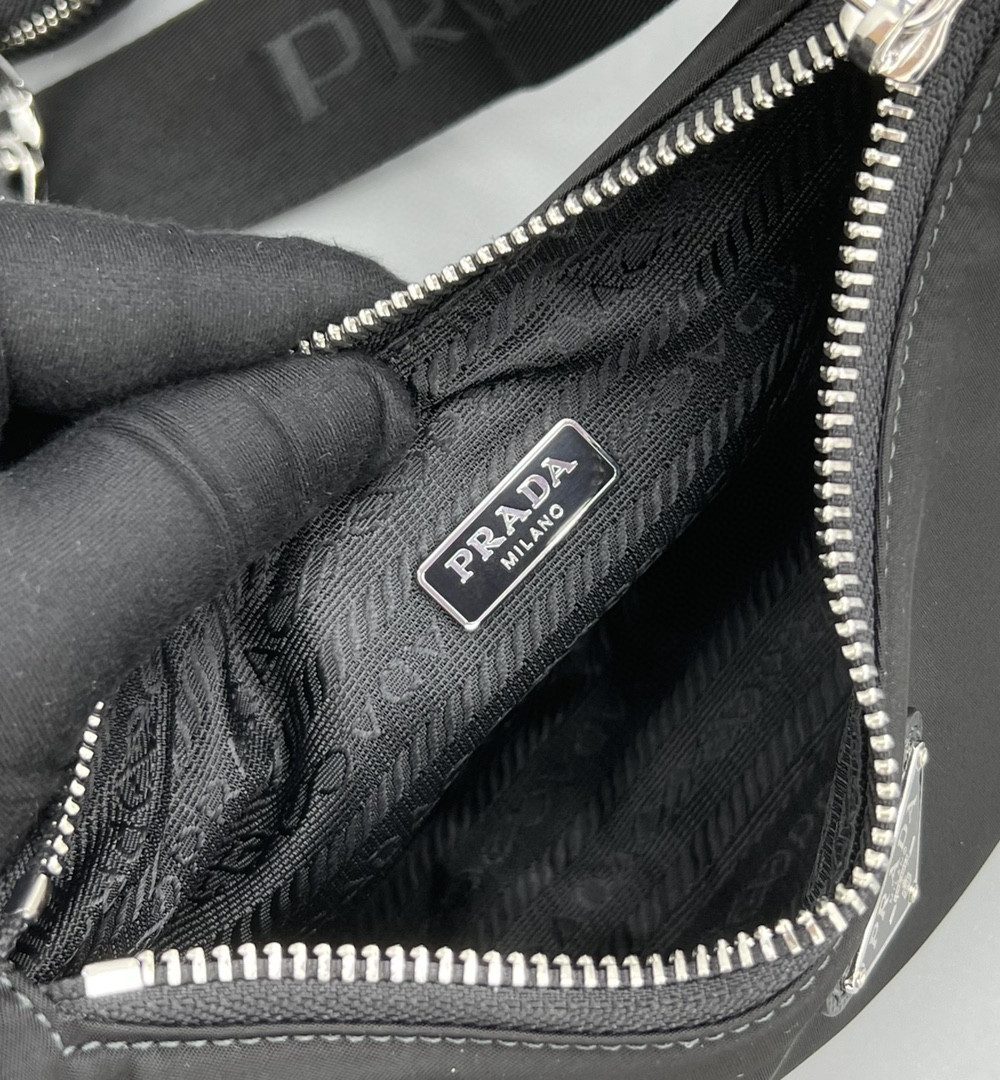 Prada System Nappa Patchwork Shoulder Bag Black For Women, Women's Bags 9.4in/24cm