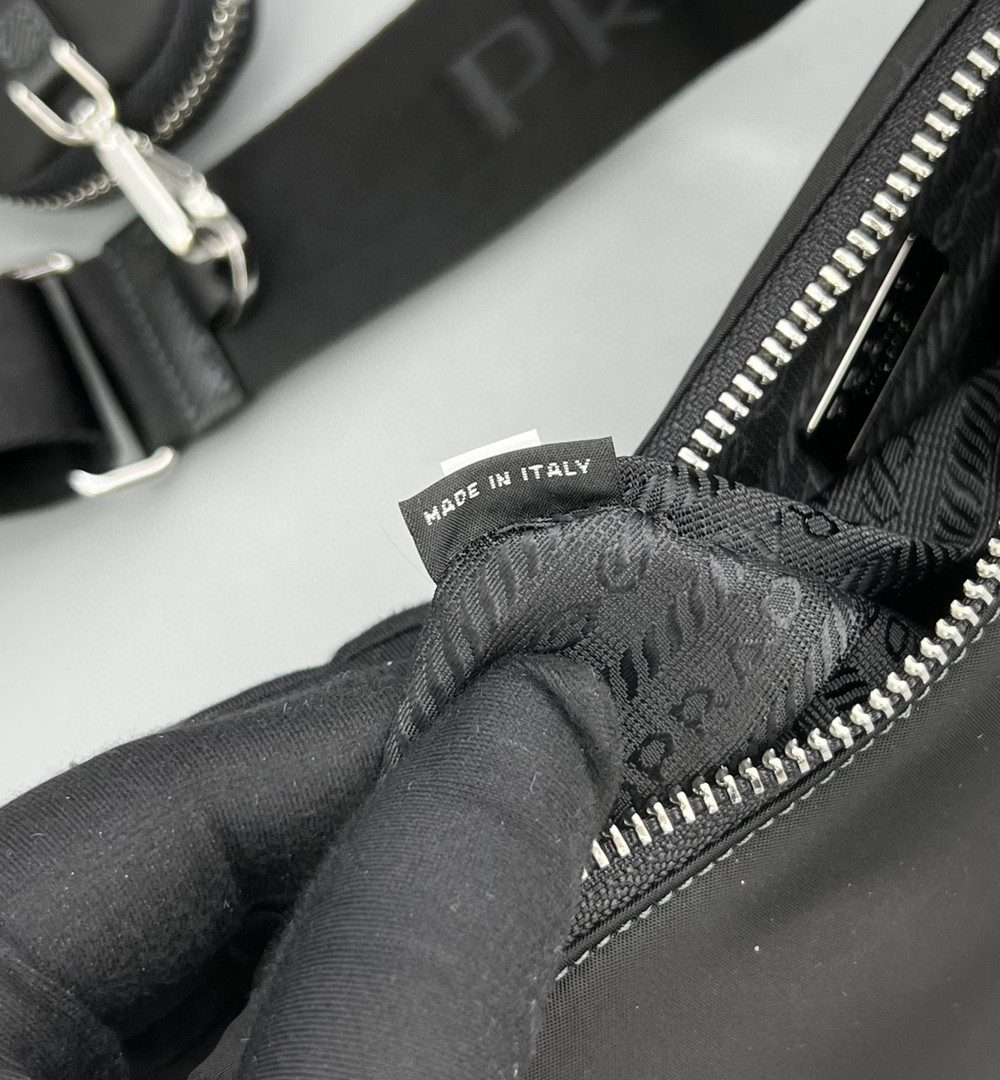 Prada System Nappa Patchwork Shoulder Bag Black For Women, Women's Bags 9.4in/24cm