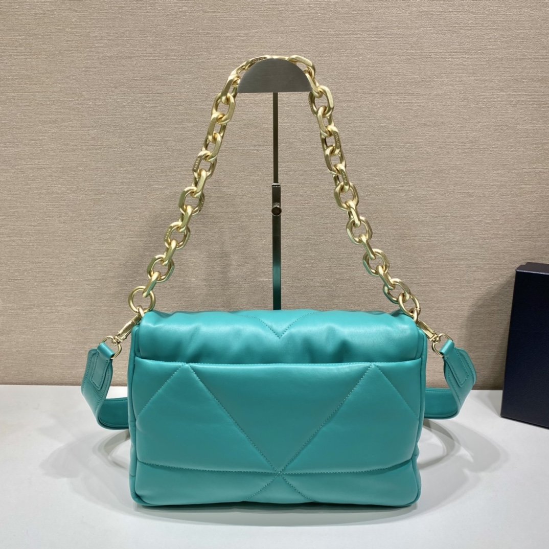 Prada System Nappa Patchwork Shoulder Bag Jade Green For Women, Women's Bags 7.5in/19cm - Image 4