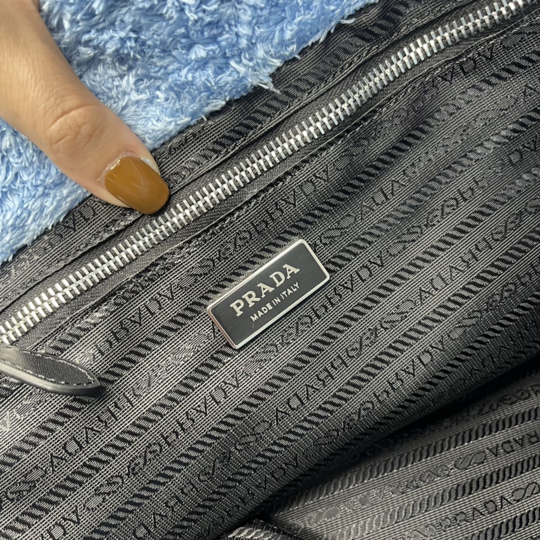 Prada Terry Tote Bag Blue For Women, Women's Bags 15.7in/40cm 1BG130_2DXO_F0D4O_V_MWO - Image 8