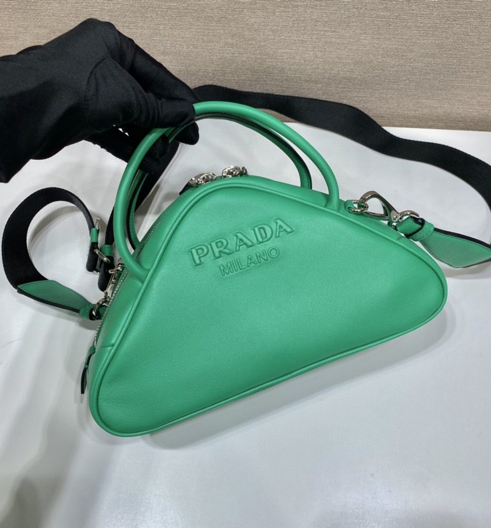 Prada Triangle Bag Green For Women, Women's Bags 9.8in/25cm 1BB082_2BYA_F0458_V_NEO