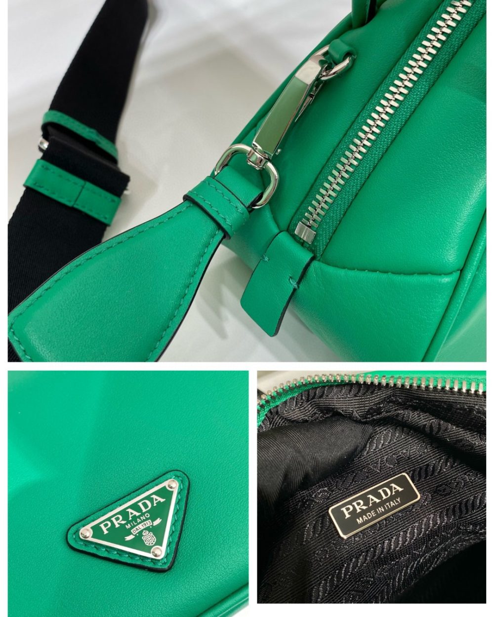 Prada Triangle Bag Green For Women, Women's Bags 9.8in/25cm 1BB082_2BYA_F0458_V_NEO