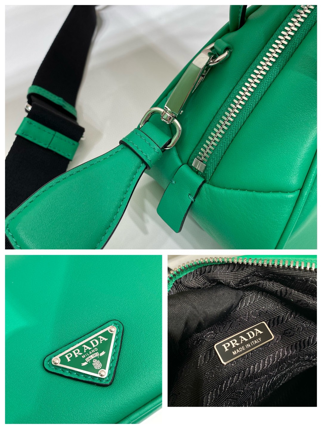 Prada Triangle Bag Green For Women, Women's Bags 9.8in/25cm 1BB082_2BYA_F0458_V_NEO - Image 8