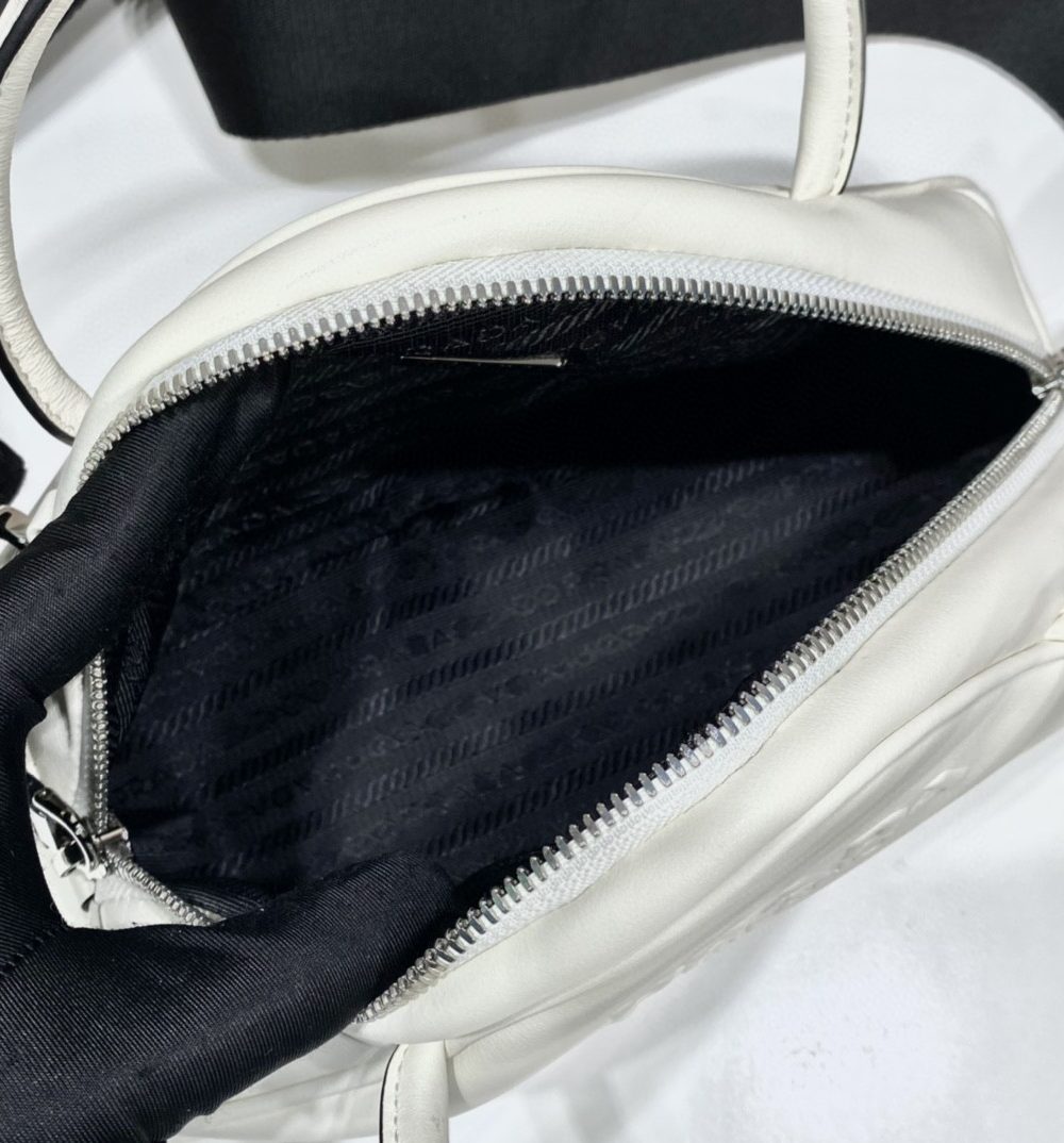 Prada Triangle Bag White For Women, Women's Bags 9.8in/25cm 1BB082_2BYA_F0009_V_NEO