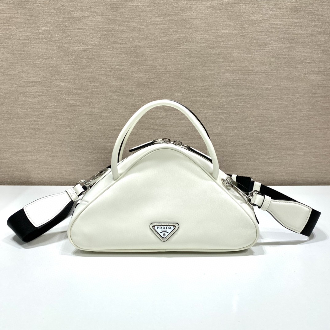 Prada Triangle Bag White For Women, Women's Bags 9.8in/25cm 1BB082_2BYA_F0009_V_NEO - Image 6