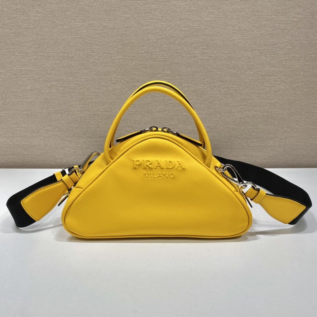 Prada Triangle Bag Yellow For Women, Women's Bags 9.8in/25cm 1BB082_2BYA_F0377_V_NEO