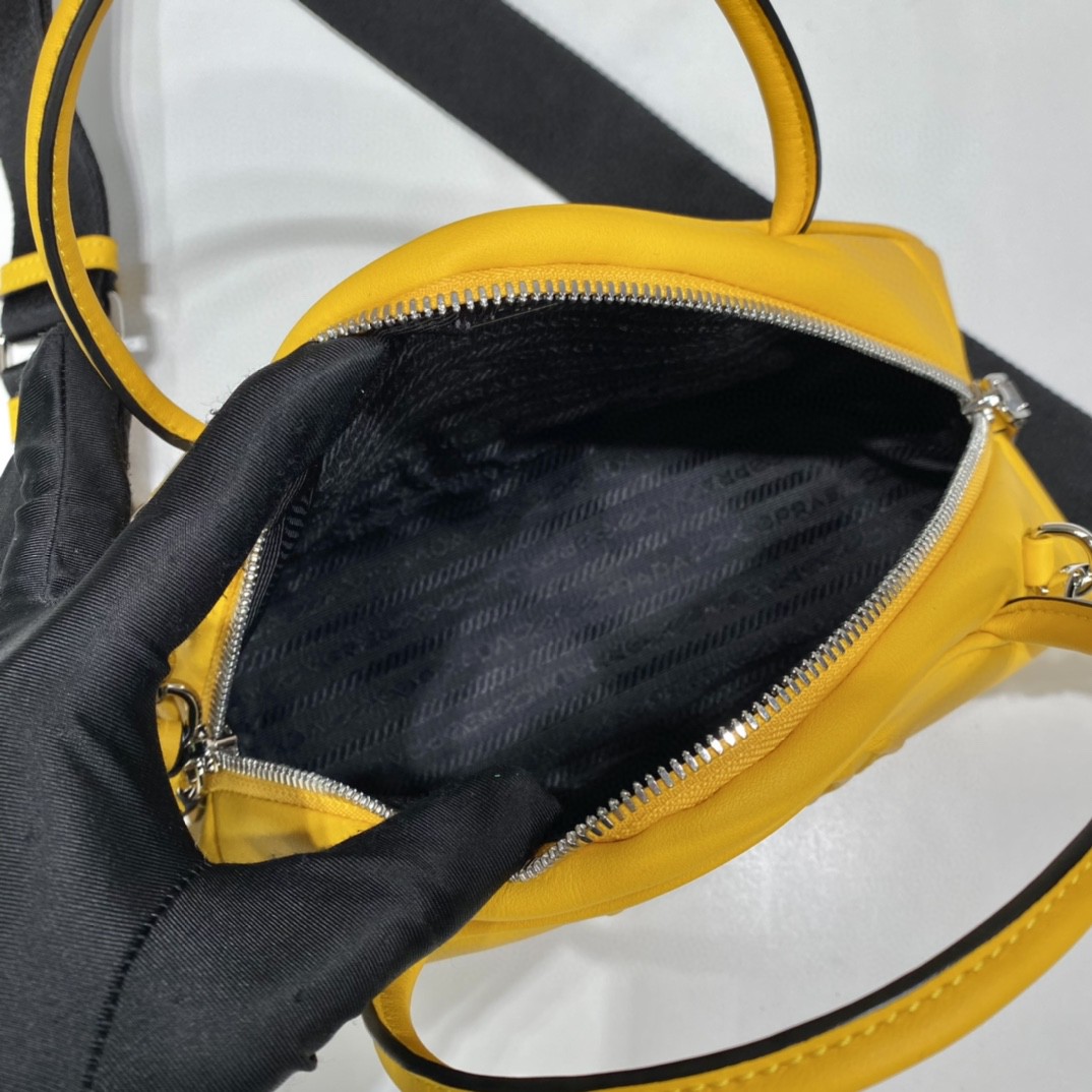 Prada Triangle Bag Yellow For Women, Women's Bags 9.8in/25cm 1BB082_2BYA_F0377_V_NEO - Image 2