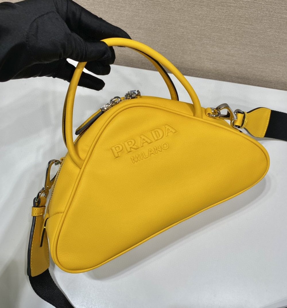 Prada Triangle Bag Yellow For Women, Women's Bags 9.8in/25cm 1BB082_2BYA_F0377_V_NEO