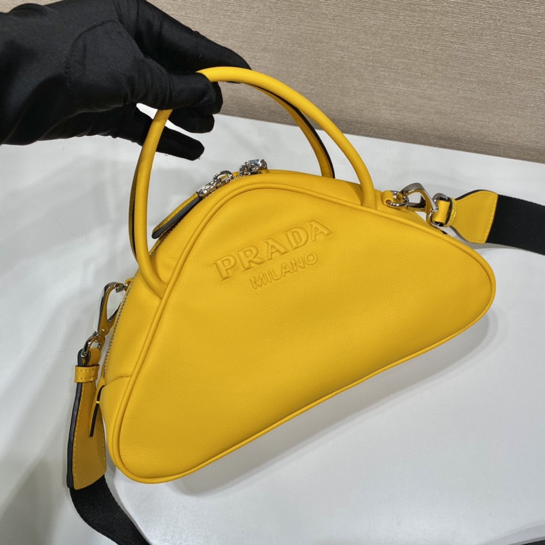 Prada Triangle Bag Yellow For Women, Women's Bags 9.8in/25cm 1BB082_2BYA_F0377_V_NEO - Image 4