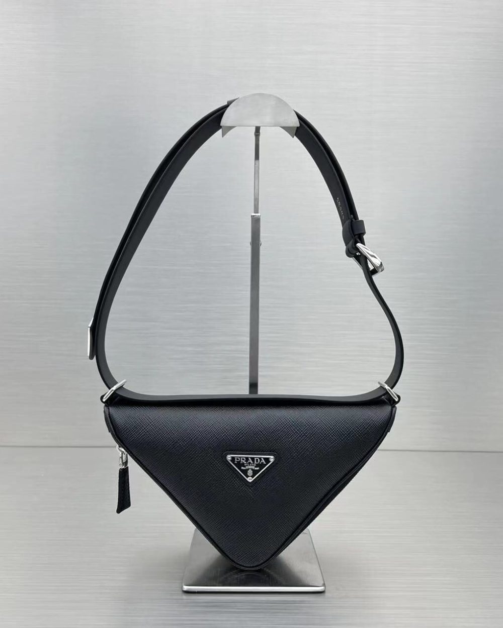 Prada Triangle Mini Bag Black For Women, Women's Bags 9.8in/25cm