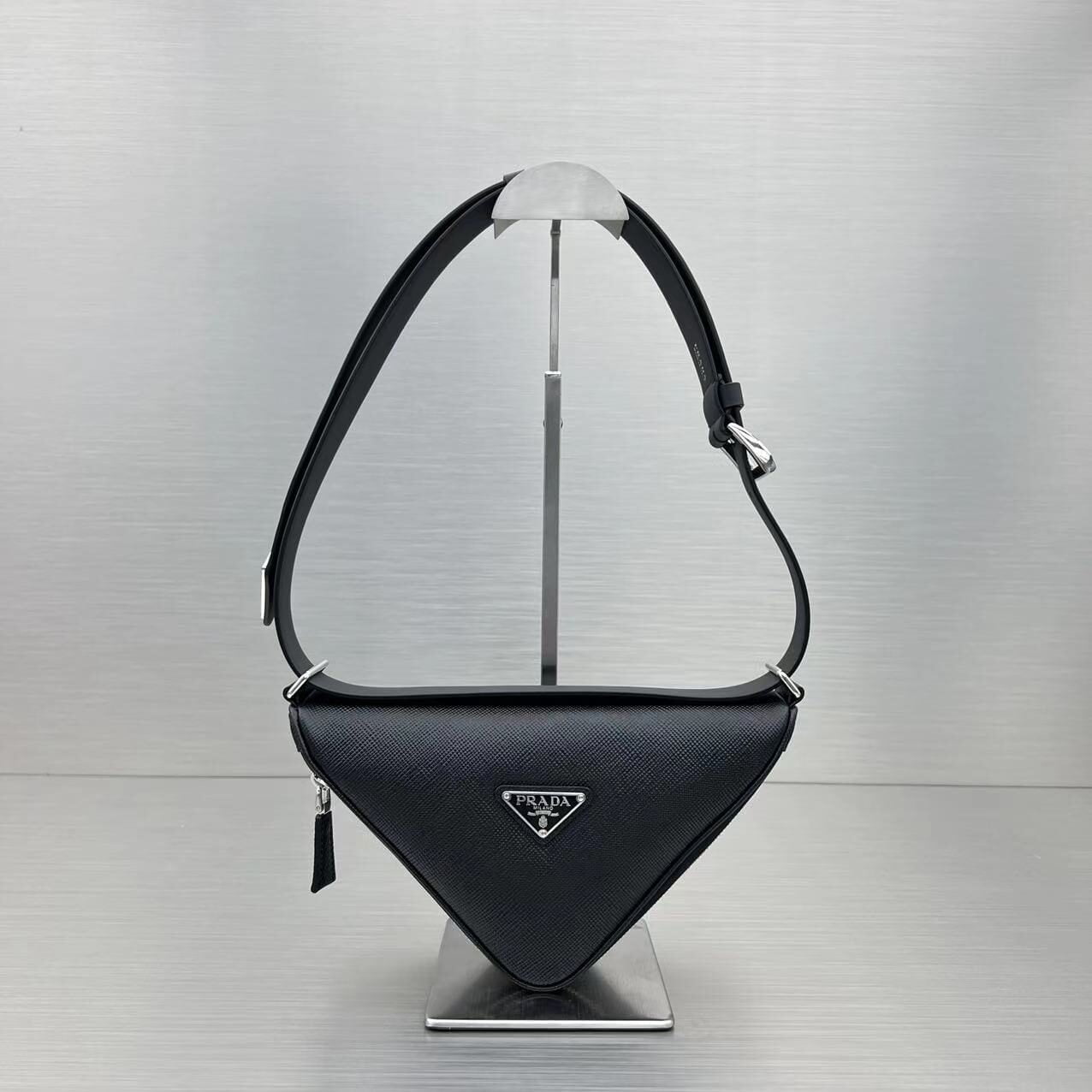 Prada Triangle Mini Bag Black For Women, Women's Bags 9.8in/25cm