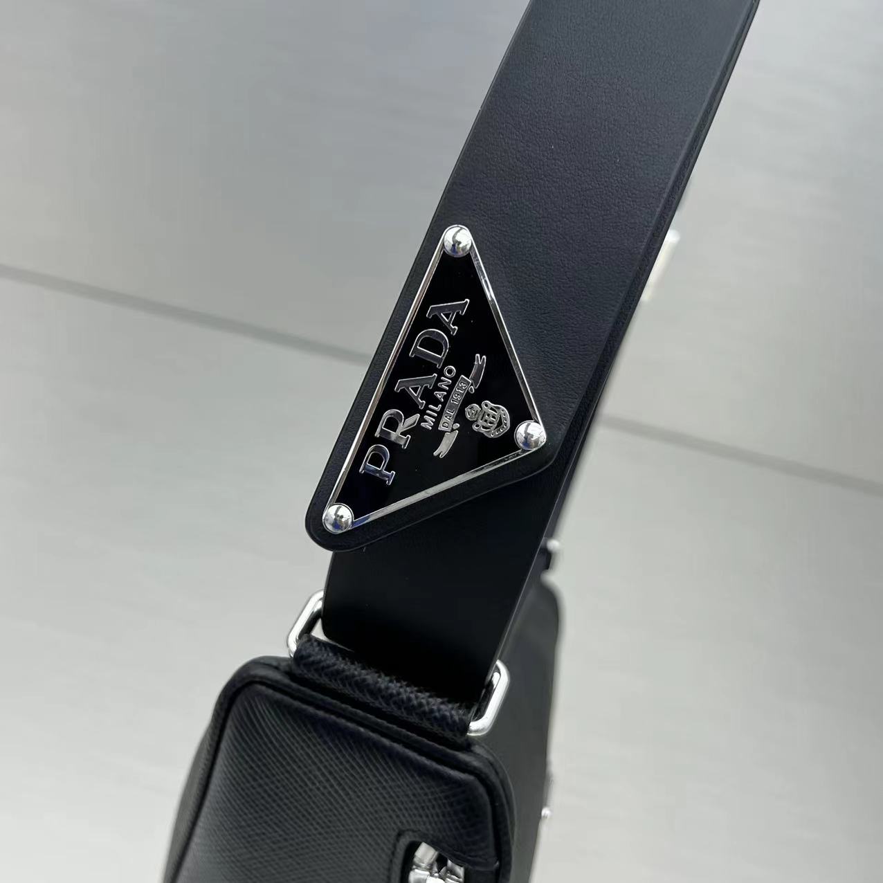 Prada Triangle Mini Bag Black For Women, Women's Bags 9.8in/25cm - Image 6