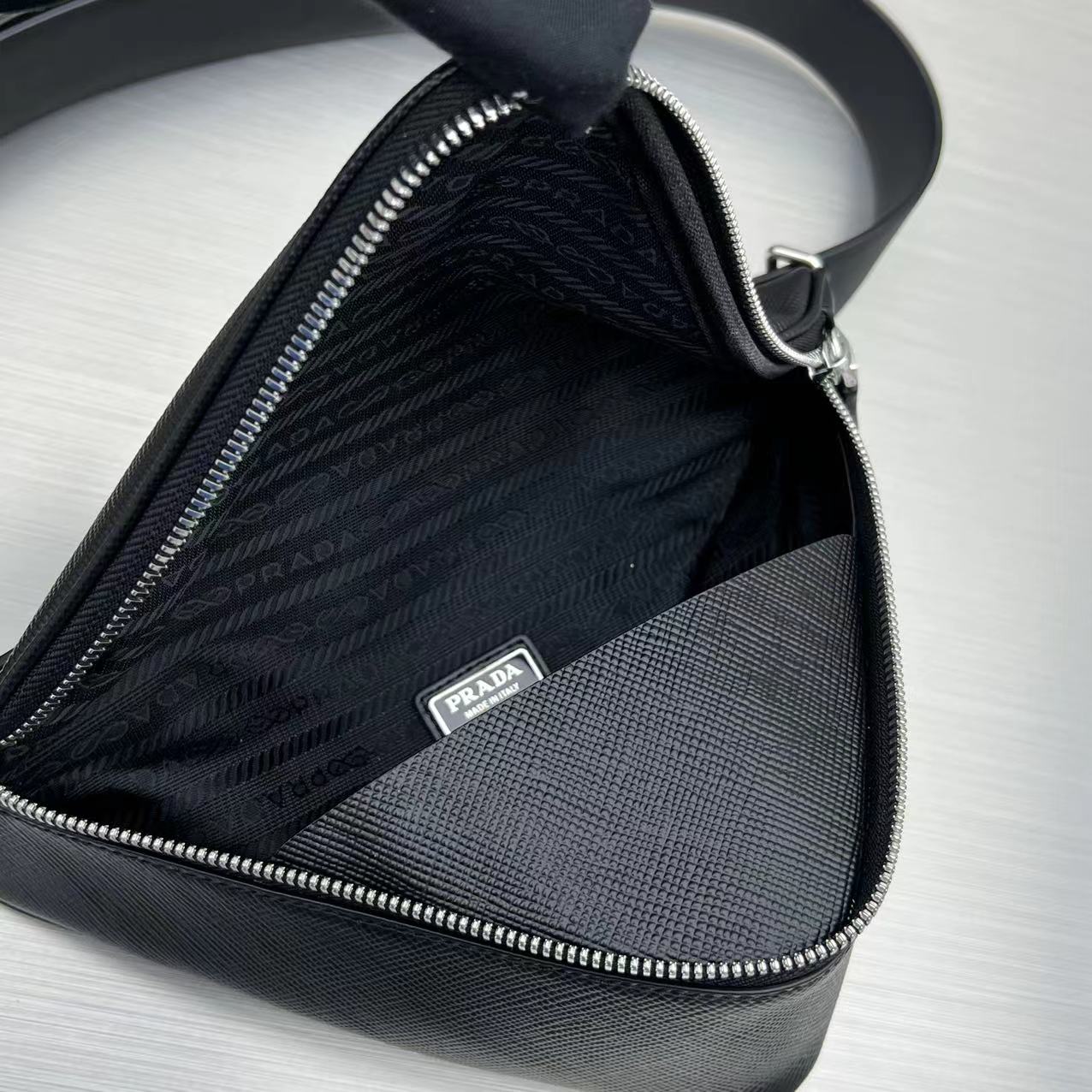 Prada Triangle Mini Bag Black For Women, Women's Bags 9.8in/25cm - Image 4