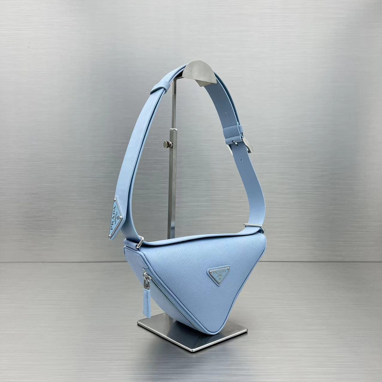 Prada Triangle Mini Bag Blue For Women, Women's Bags 9.8in/25cm - Image 4