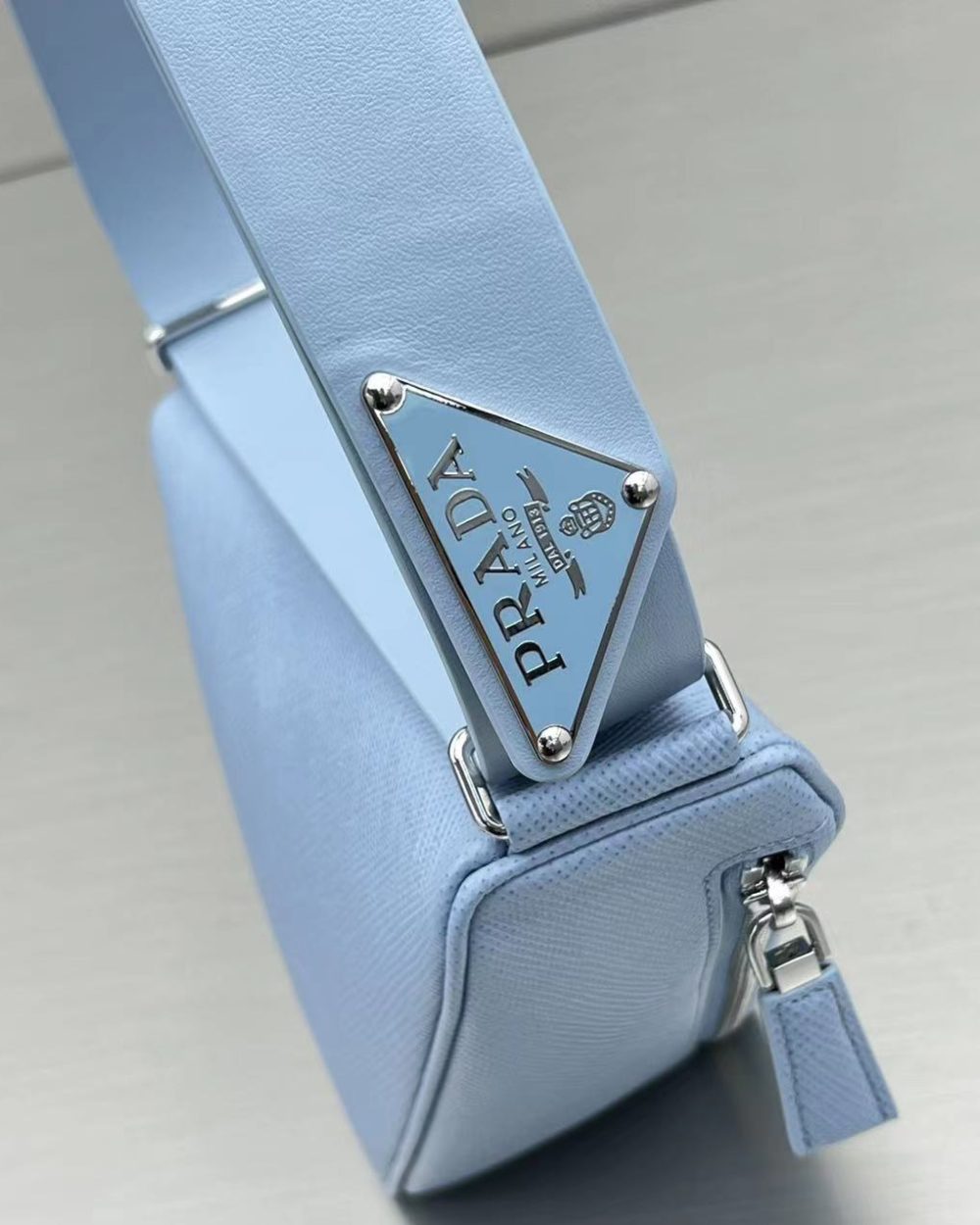 Prada Triangle Mini Bag Blue For Women, Women's Bags 9.8in/25cm