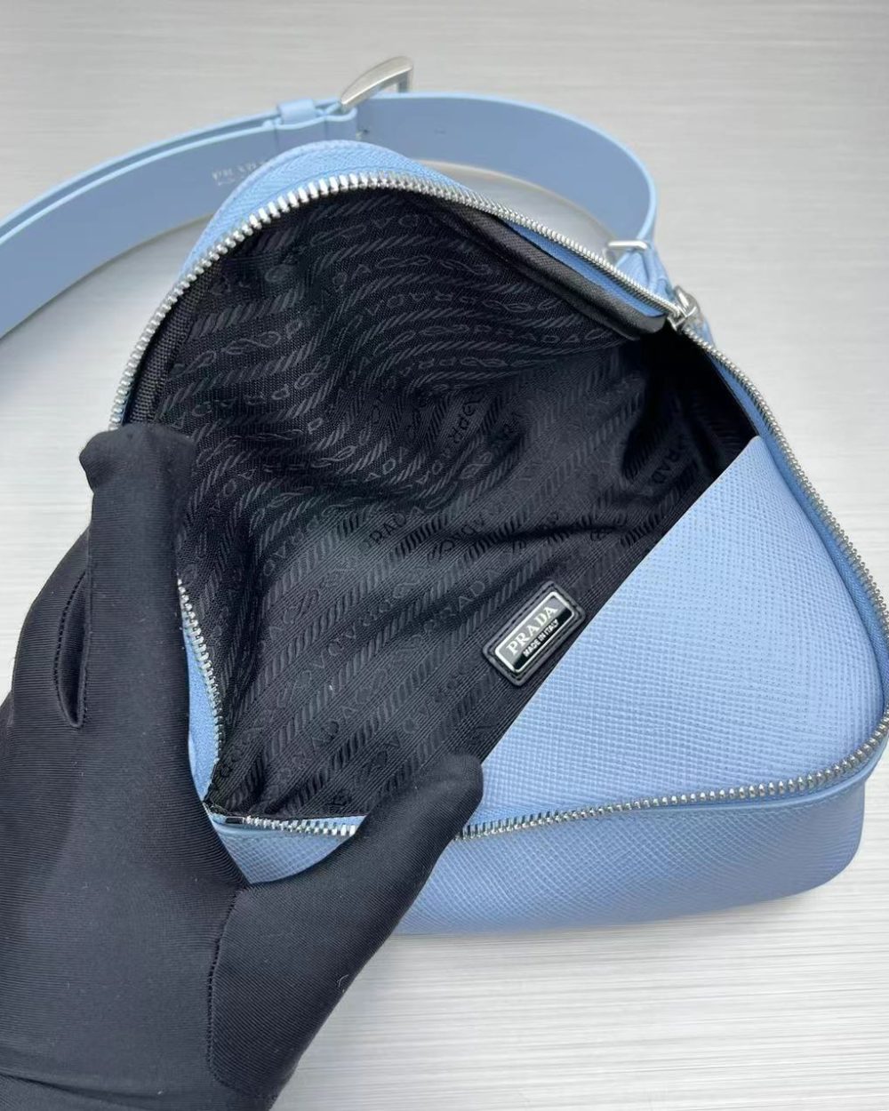 Prada Triangle Mini Bag Blue For Women, Women's Bags 9.8in/25cm