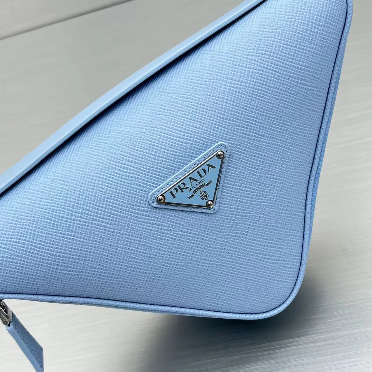 Prada Triangle Mini Bag Blue For Women, Women's Bags 9.8in/25cm - Image 7