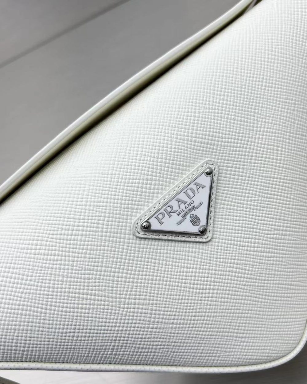 Prada Triangle Mini Bag White For Women, Women's Bags 9.8in/25cm