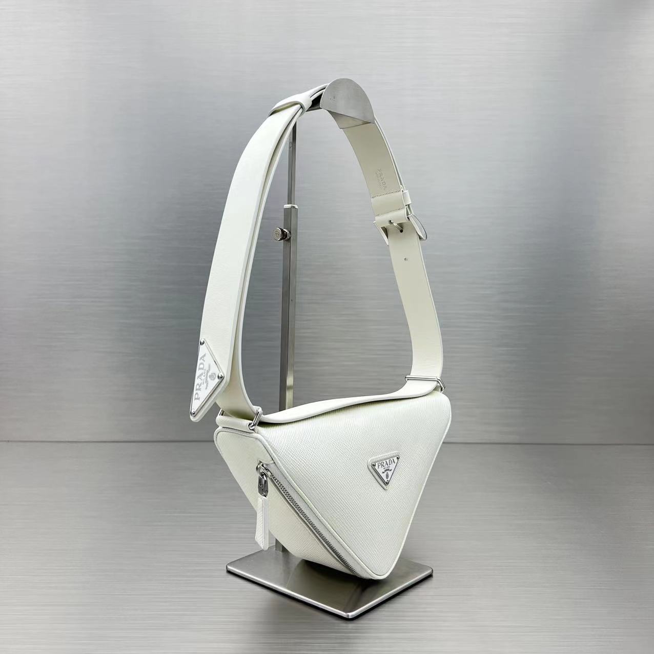 Prada Triangle Mini Bag White For Women, Women's Bags 9.8in/25cm - Image 2