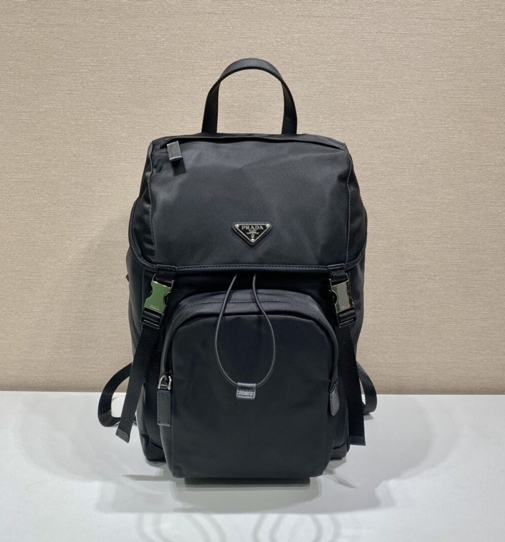 Prada x Adidas Re-Nylon And Saffiano Backpack Black For Women, Women's Bags 17.7in/45cm