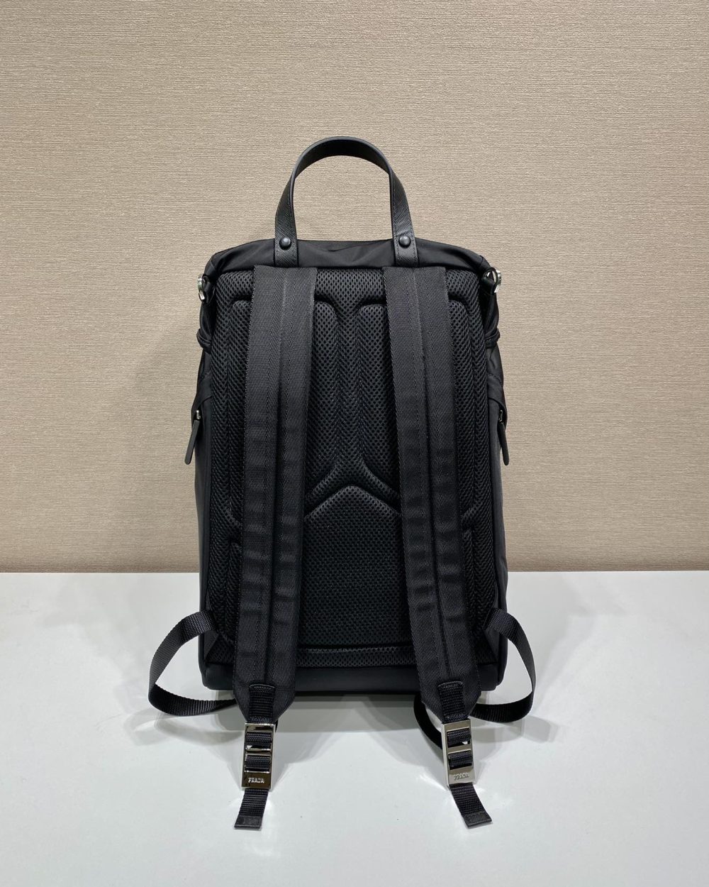 Prada x Adidas Re-Nylon And Saffiano Backpack Black For Women, Women's Bags 17.7in/45cm