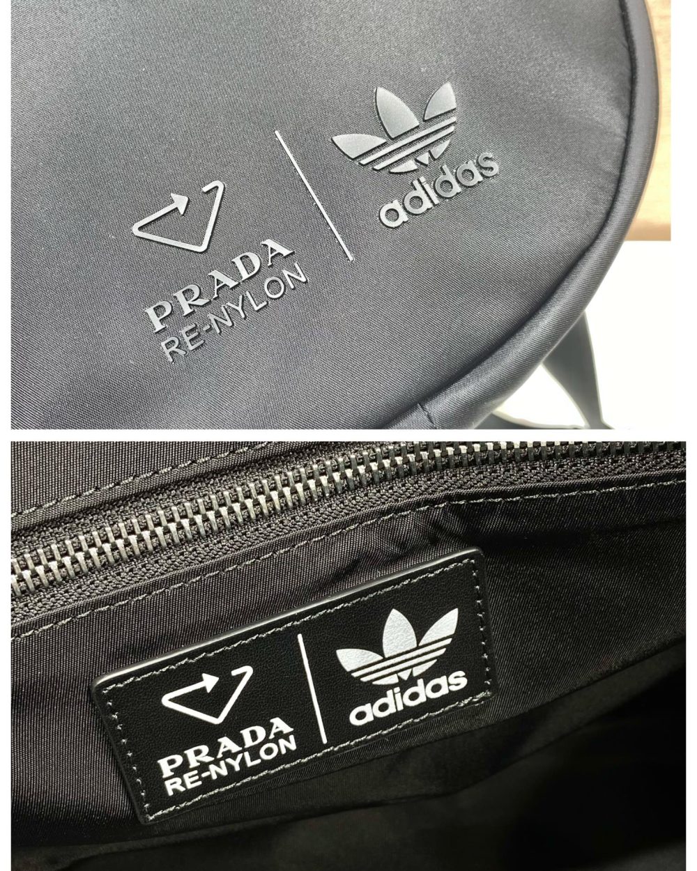 Prada x Adidas Re-Nylon Duffle Bag Black For Women, Women's Bags 19.7in/50cm
