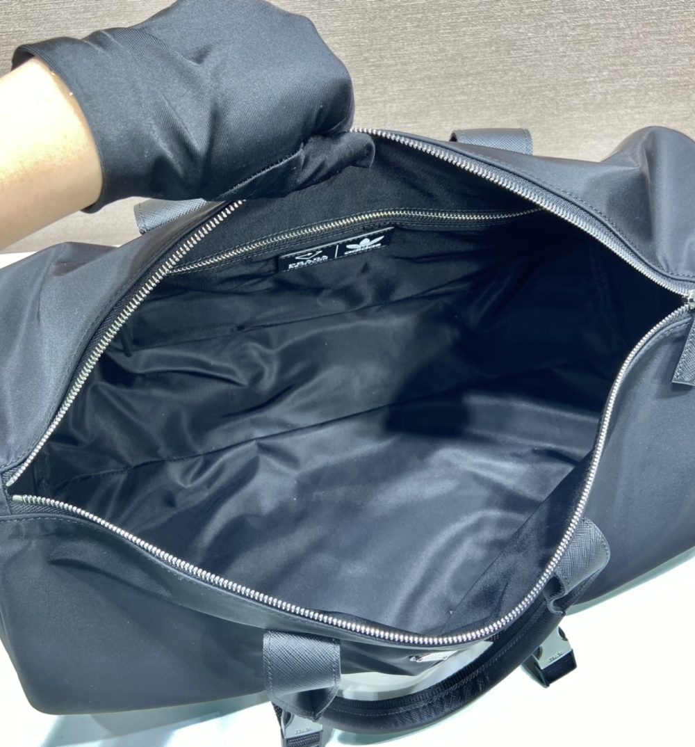 Prada x Adidas Re-Nylon Duffle Bag Black For Women, Women's Bags 19.7in/50cm