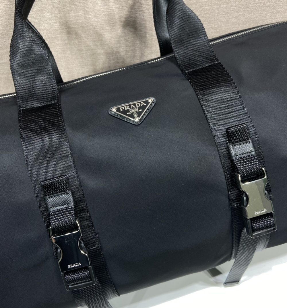 Prada x Adidas Re-Nylon Duffle Bag Black For Women, Women's Bags 19.7in/50cm