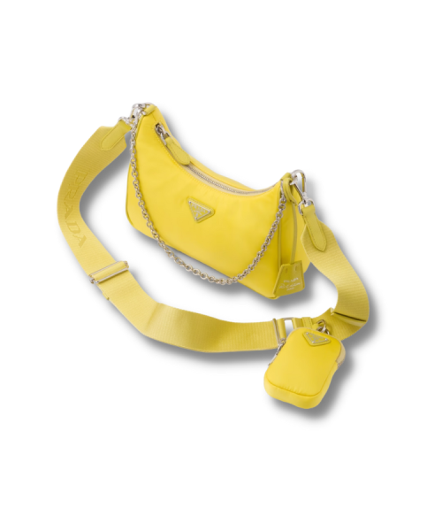 Re-Edition 2005 Re-Nylon Bag Citron Green For Women