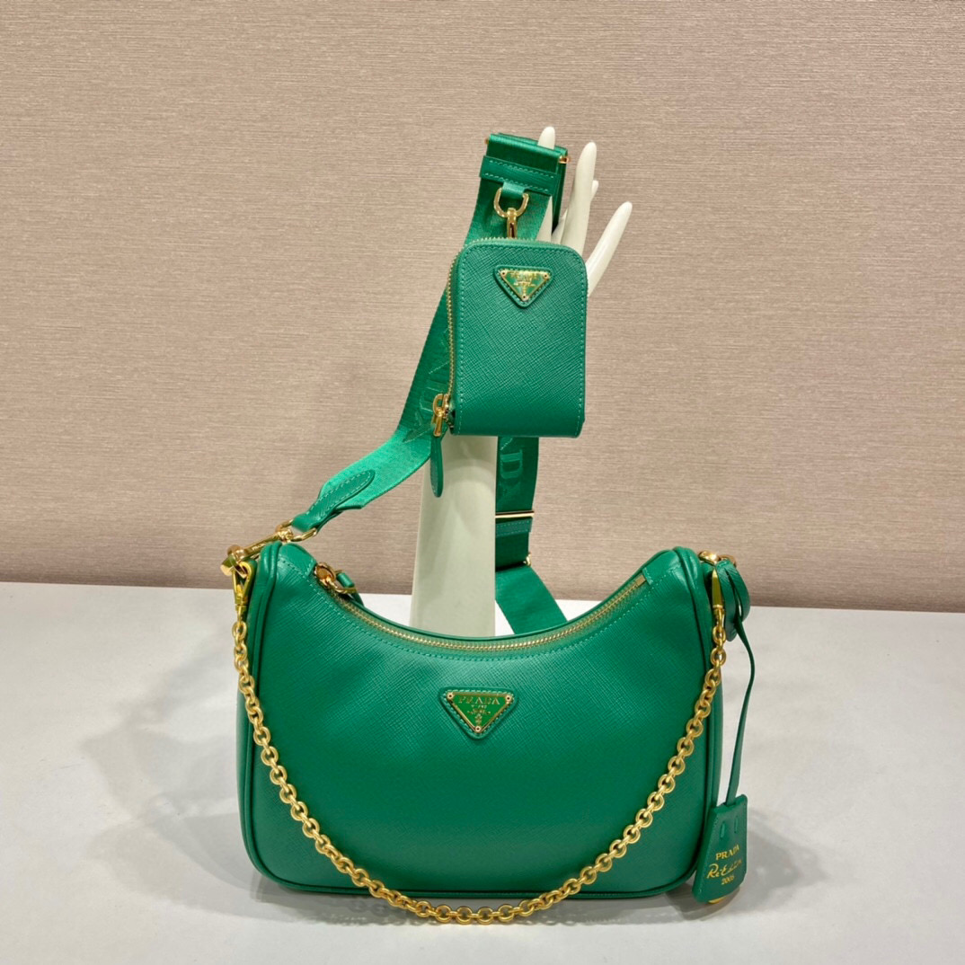 Re-Edition 2005 Saffiano Bag In Green For Women 8.6 in/ 22 cm 1BH204_NZV_F0PCL_V_V2M - Image 9