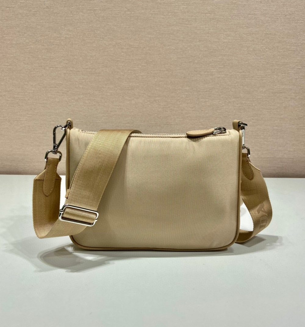 Re-Nylon Shoulder Bag In Beige For Women 8.6in/ 22cm