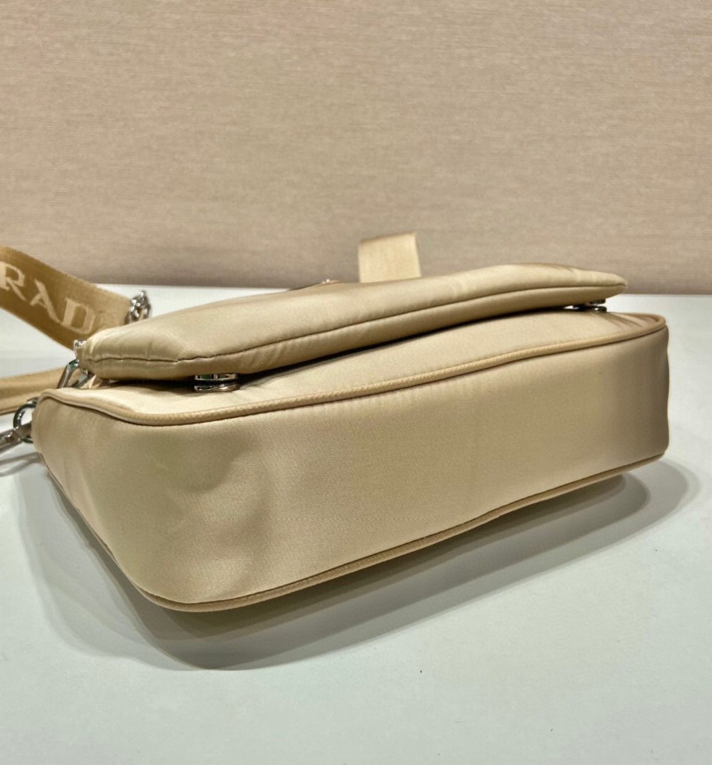 Re-Nylon Shoulder Bag In Beige For Women 8.6in/ 22cm