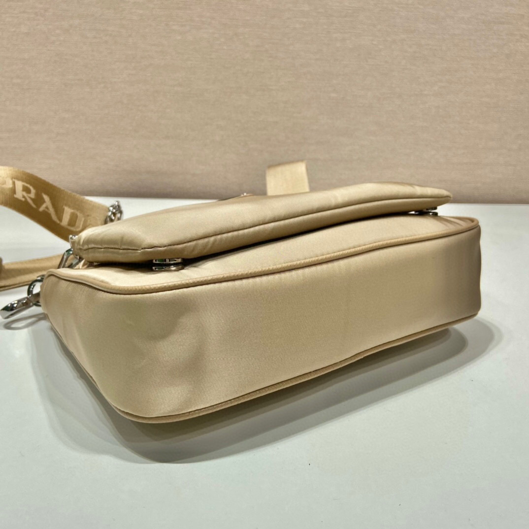 Re-Nylon Shoulder Bag In Beige For Women 8.6in/ 22cm - Image 6