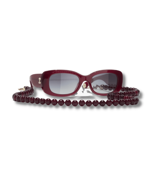 [REP 1:1] Rectangle Sunglasses Burgundy And Gold For Women A71511 X08101 S2016