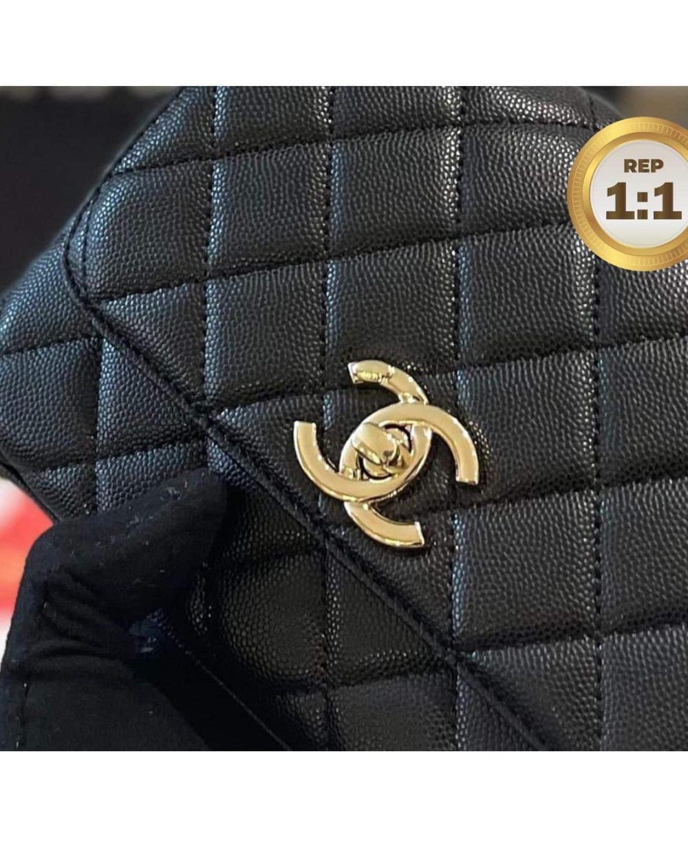 1:1 Replica Chanel Coco With Top Handle Bag Black For Women 9.4in/24cm