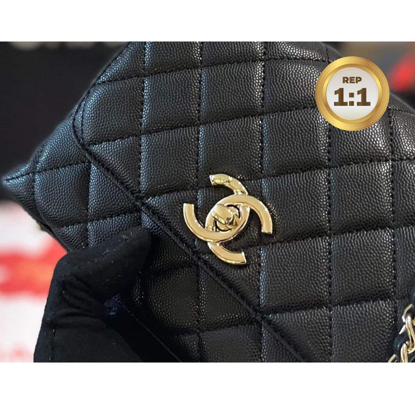 1:1 Replica Chanel Coco With Top Handle Bag Black For Women 9.4in/24cm - Image 7