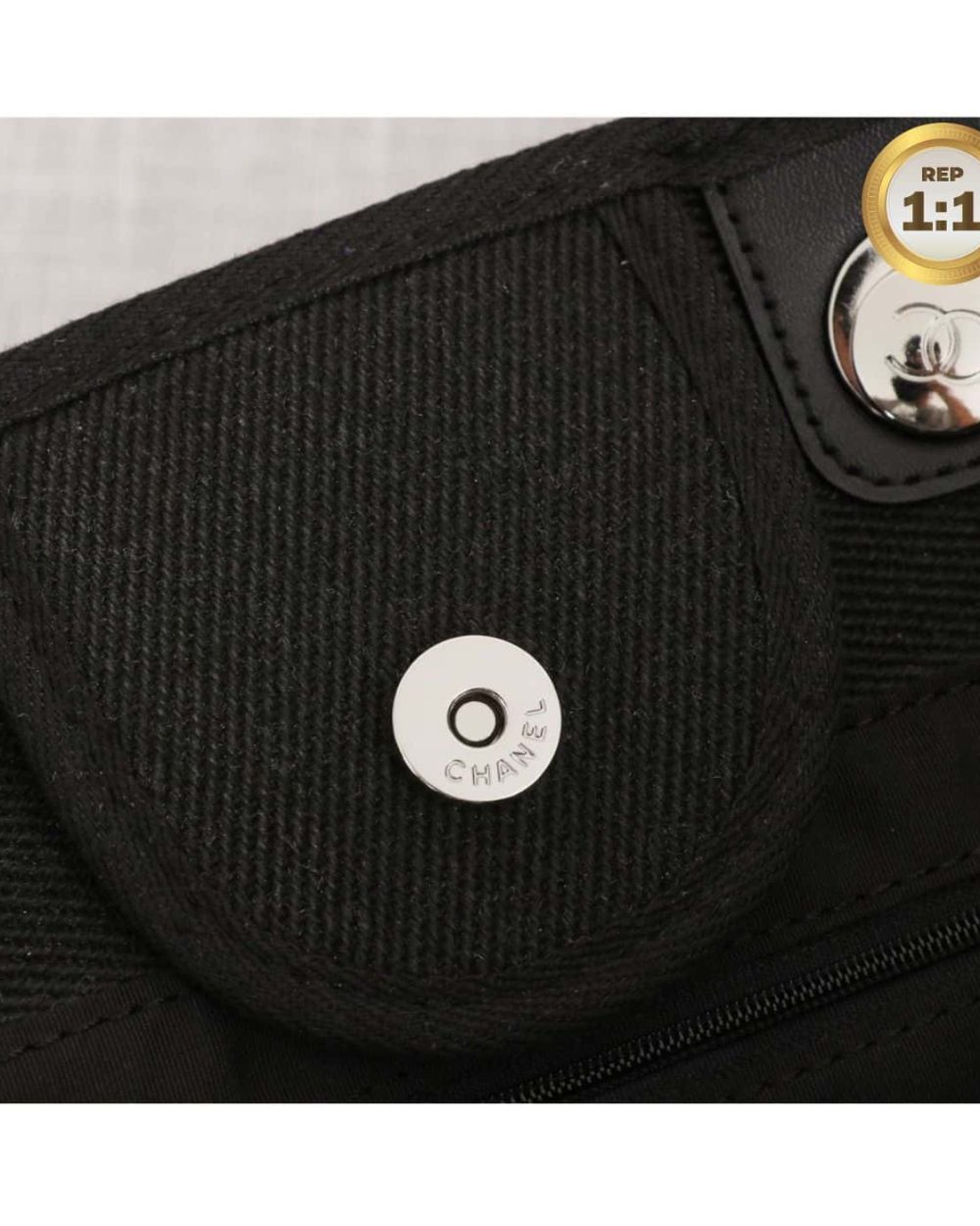 1:1 Replica Chanel Large Deauville Pearl Tote Bag Black For Women 15in/38cm A66941