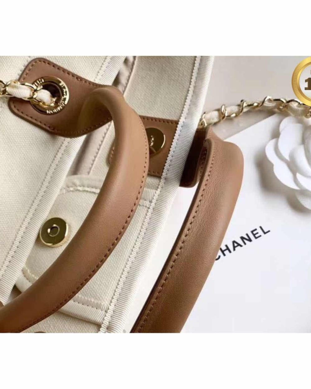 1:1 Replica Chanel Large Deauville Pearl Tote Bag White For Women 15in/38cm A66941