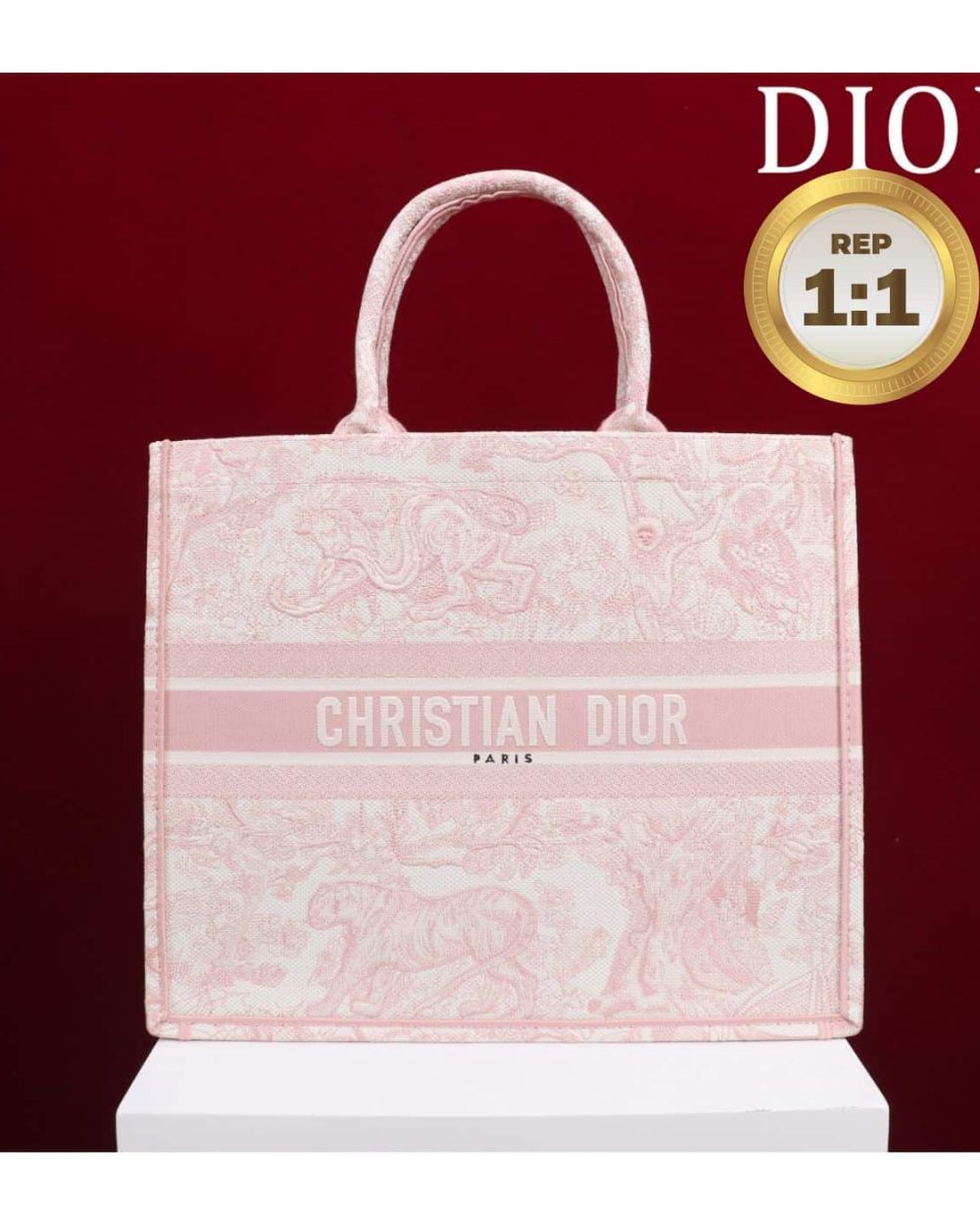 1:1 Replica Christian Dior Medium Dior Book Tote Pink For Women 36cm