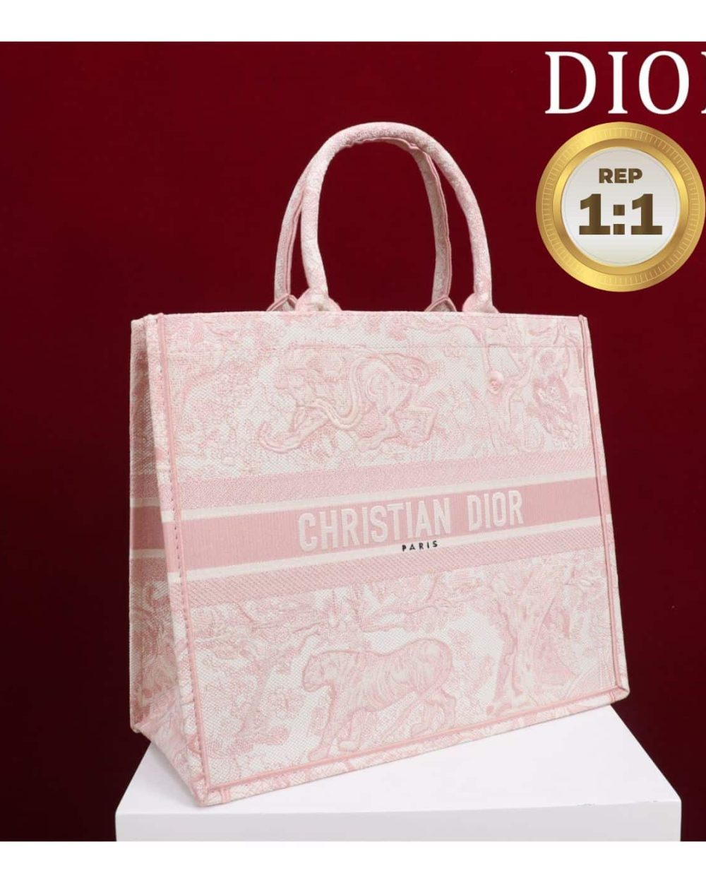 1:1 Replica Christian Dior Medium Dior Book Tote Pink For Women 36cm