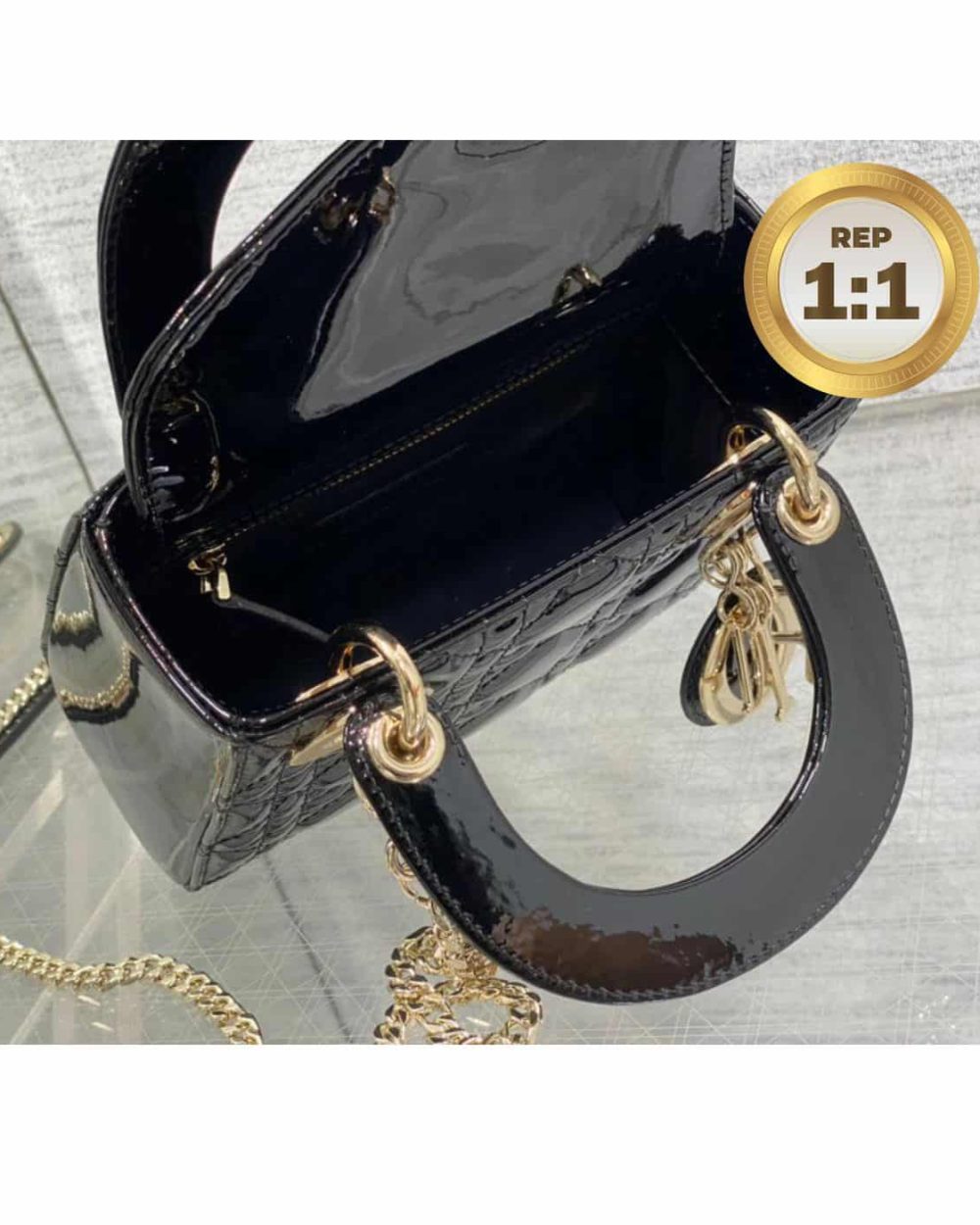 1:1 Replica Christian Dior Mini Lady Dior Bag Black For Women 17cm