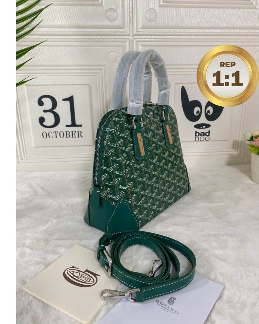 1:1 Replica Goyard Vendome Mini Bag Green/Navy Blue For Women‎ 9.1in/23cm VENDOSMINTY01CL03P
