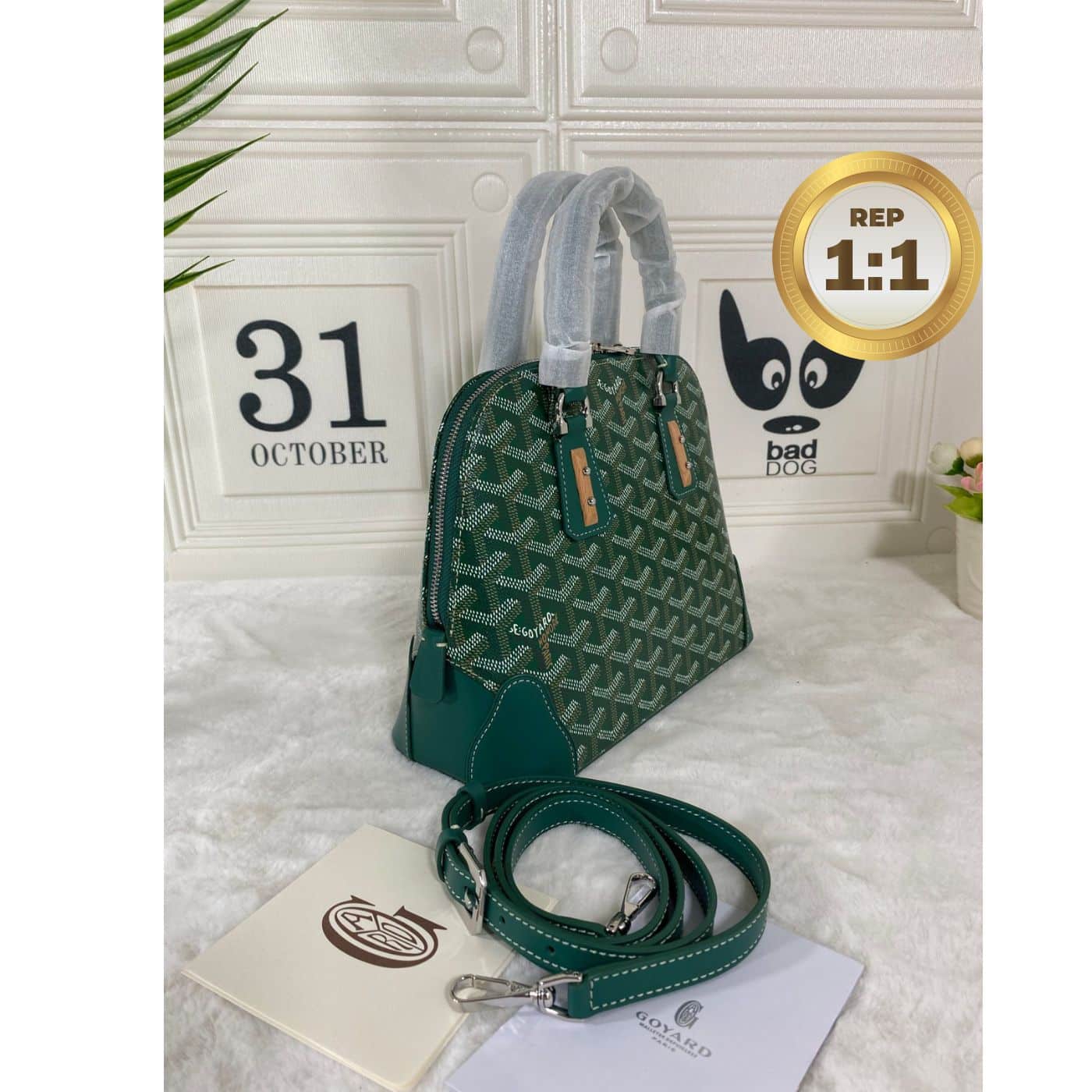1:1 Replica Goyard Vendome Mini Bag Green/Navy Blue For Women 9.1in/23cm VENDOSMINTY01CL03P - Image 7