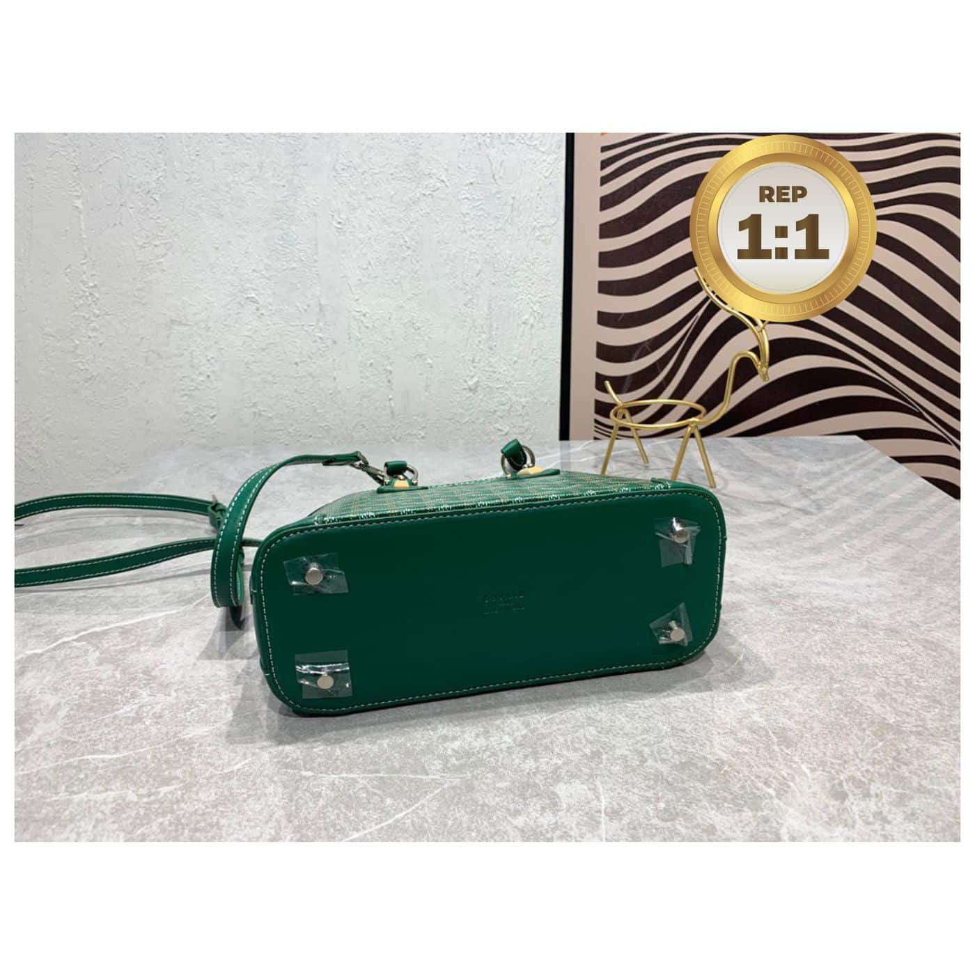 1:1 Replica Goyard Vendome Mini Bag Green/Navy Blue For Women 9.1in/23cm VENDOSMINTY01CL03P - Image 6