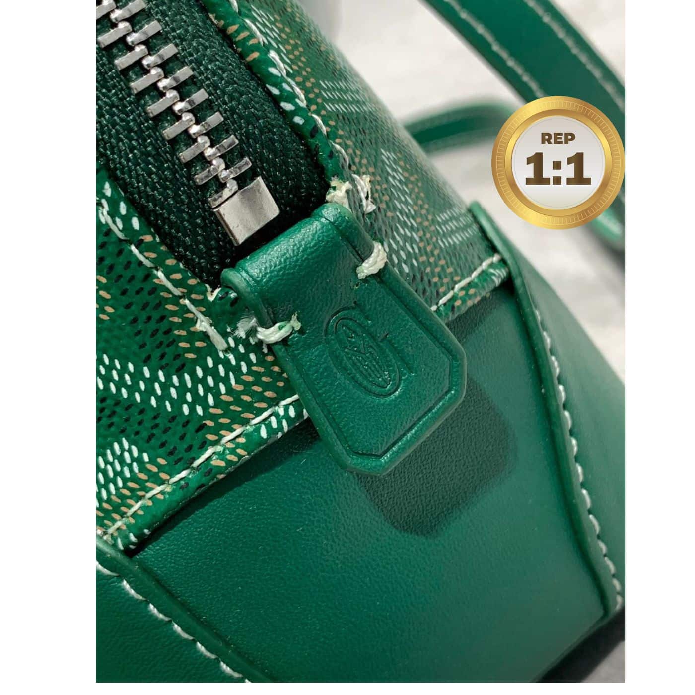 1:1 Replica Goyard Vendome Mini Bag Green/Navy Blue For Women 9.1in/23cm VENDOSMINTY01CL03P - Image 10