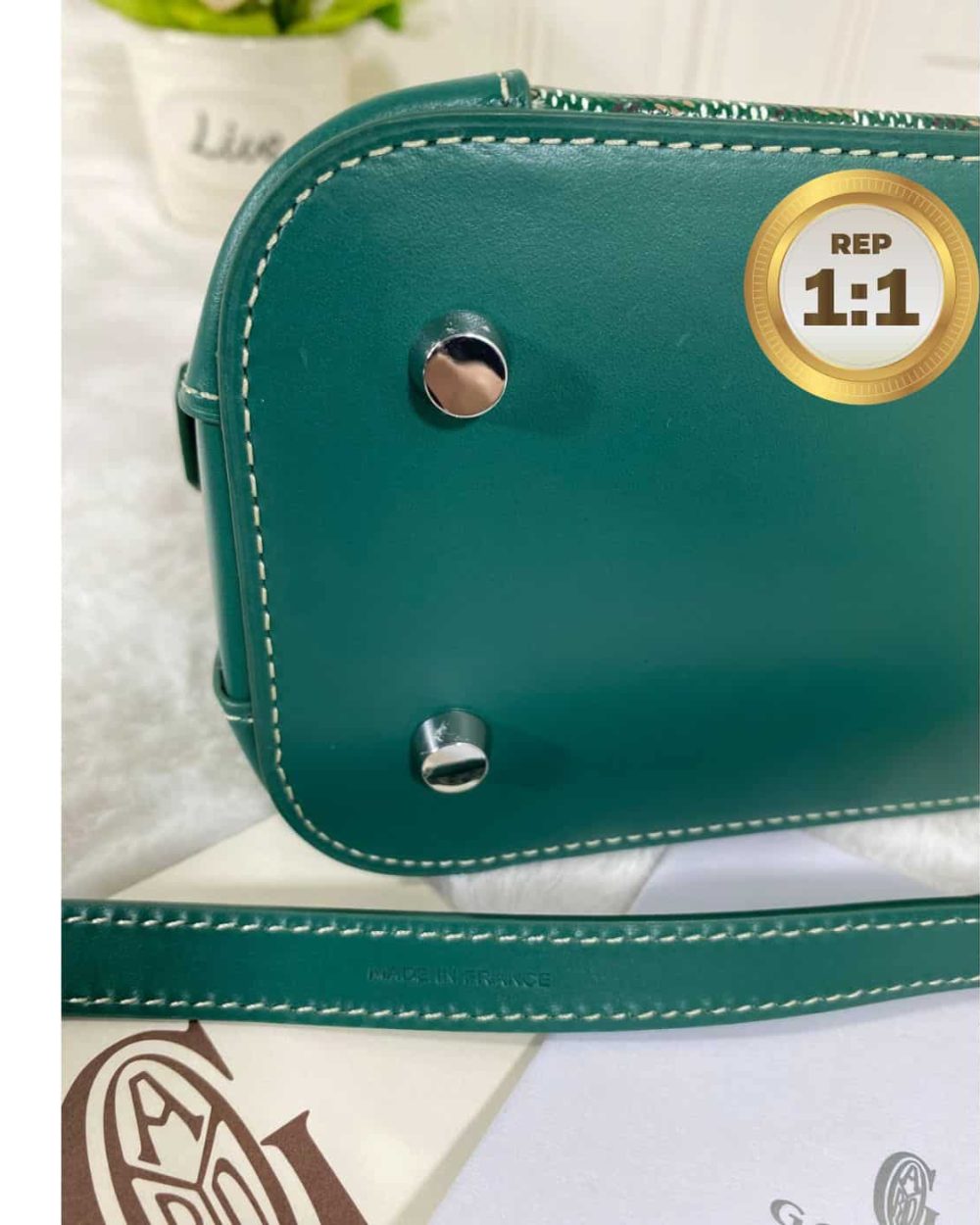 1:1 Replica Goyard Vendome Mini Bag Green/Navy Blue For Women‎ 9.1in/23cm VENDOSMINTY01CL03P