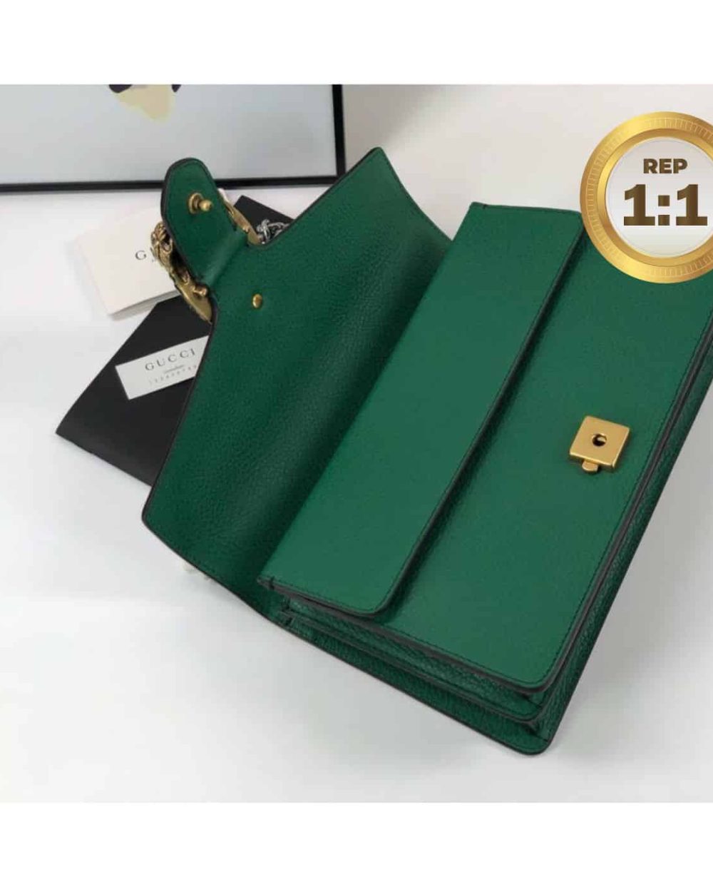 1:1 Replica Gucci Dionysus Shoulder Bag Green For Women 11in/28cm 400249 CAOGX 3120