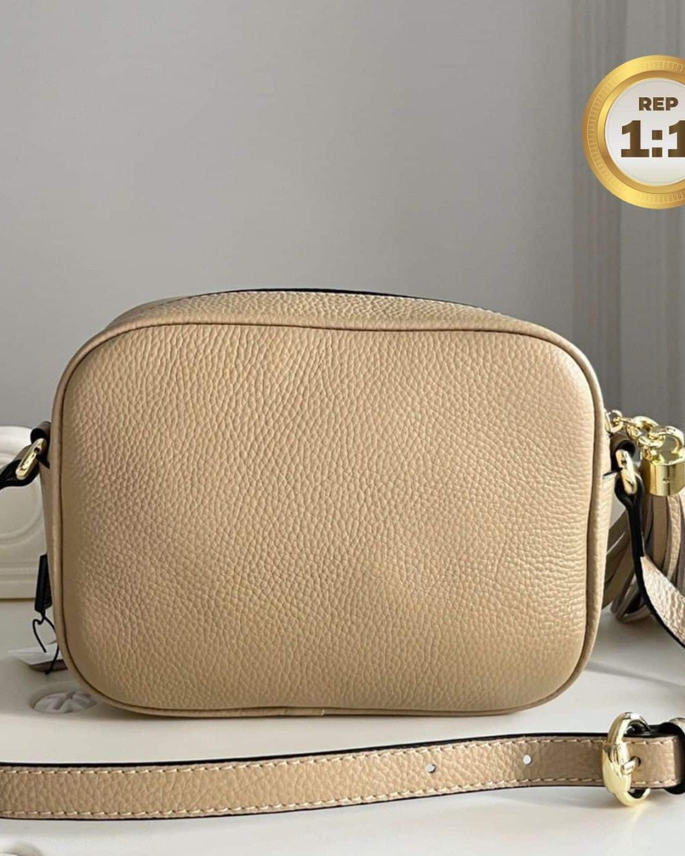 1:1 Replica Gucci Soho Small Disco Bag Beige For Women 8in/21cm GG 308364